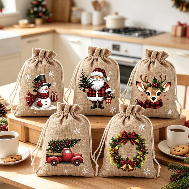 📢📢49% OFF !! ⏰Christmas Drawstring Gift Bags