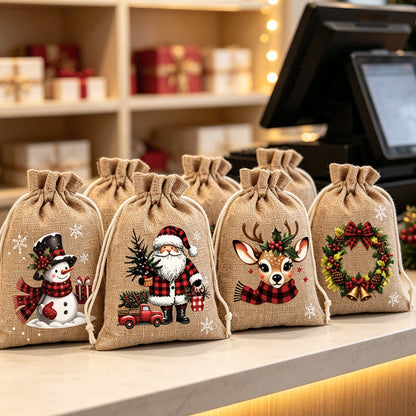 📢📢49% OFF !! ⏰Christmas Drawstring Gift Bags