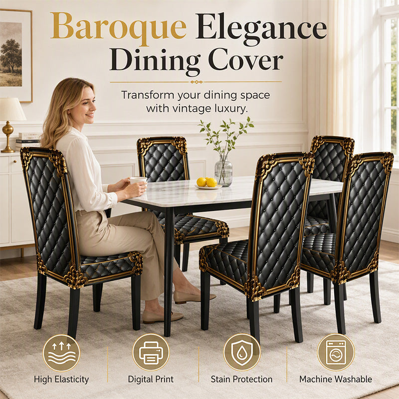 🎁2026 New Arrivals 49% OFF💥Washable Baroque Chair Cover — Stretch Fit, Royal Gold Pattern