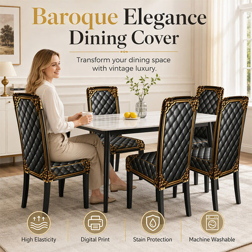🎁2026 New Arrivals 49% OFF💥Washable Baroque Chair Cover — Stretch Fit, Royal Gold Pattern