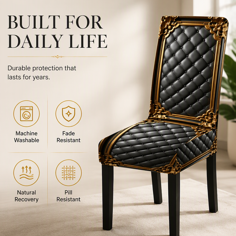 🎁2026 New Arrivals 49% OFF💥Washable Baroque Chair Cover — Stretch Fit, Royal Gold Pattern