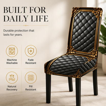 🎁2026 New Arrivals 49% OFF💥Washable Baroque Chair Cover — Stretch Fit, Royal Gold Pattern