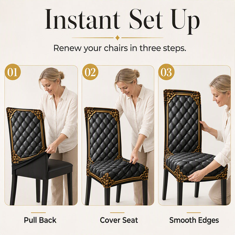 🎁2026 New Arrivals 49% OFF💥Washable Baroque Chair Cover — Stretch Fit, Royal Gold Pattern