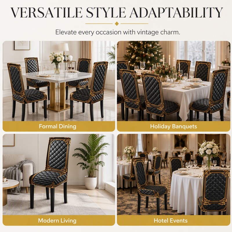 🎁2026 New Arrivals 49% OFF💥Washable Baroque Chair Cover — Stretch Fit, Royal Gold Pattern