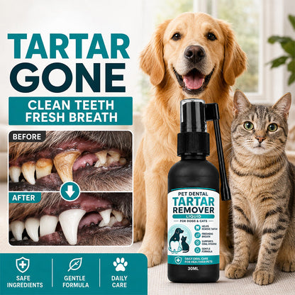 🐾 Gentle Pet Dental Cleaning Spray‑ Vet‑Formulated Tartar Remover Spray for Dogs & Cats, Safe Oral Care Solution to Eliminate Bad Breath & Reduce Plaque