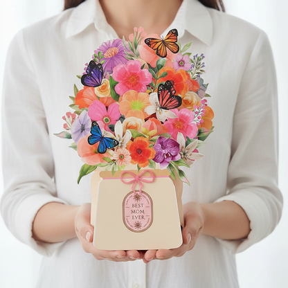3D Pop-Up Musical Flower Bouquet Card with Lights