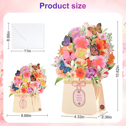 3D Pop-Up Musical Flower Bouquet Card with Lights
