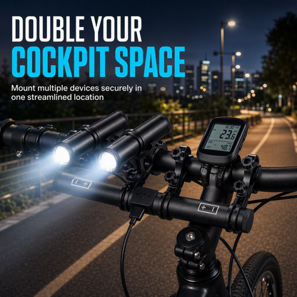 📢📢40% OFF !! ⏰ Bike Handlebar Extender – USB Power, Waterproof & Dual Mount – More Space, Cleaner Cockpit 🛡️