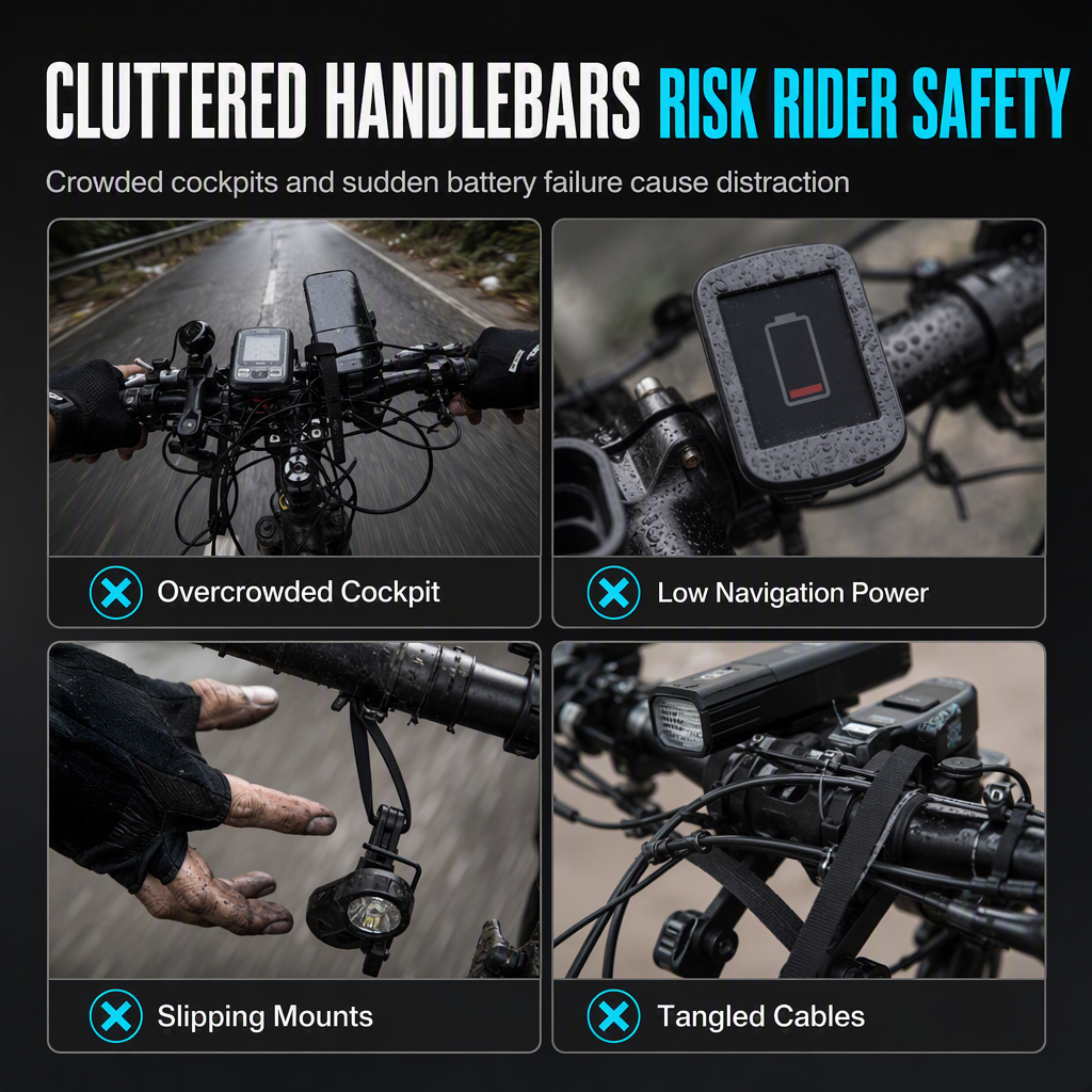 📢📢40% OFF !! ⏰ Bike Handlebar Extender – USB Power, Waterproof & Dual Mount – More Space, Cleaner Cockpit 🛡️