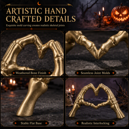 💀 Save 50%! 🎃 Skeleton Figurine – Heart hand gesture & desk‑ready ✨