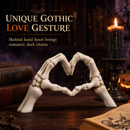 💀 Save 50%! 🎃 Skeleton Figurine – Heart hand gesture & desk‑ready ✨