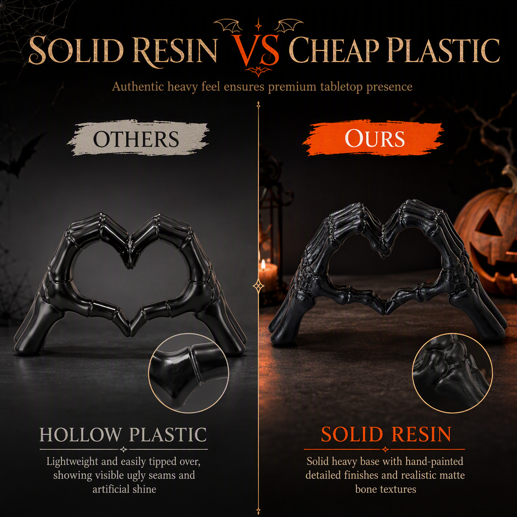 💀 Save 50%! 🎃 Skeleton Figurine – Heart hand gesture & desk‑ready ✨