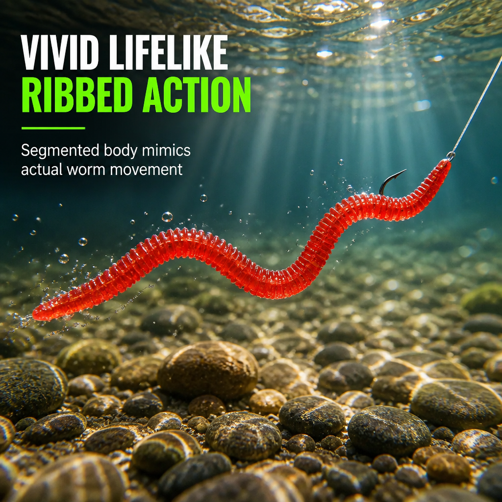 🎣 LIMITED-TIME 40% OFF! ✨ Simulation Earthworm Soft Fishing Lures – Scented, Lifelike, Durable 🌊