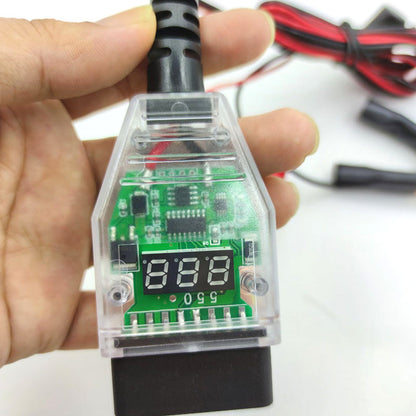 🔋12V OBD-II Car Battery Memory Saver – Digital Voltage Monitor & Backup Cable