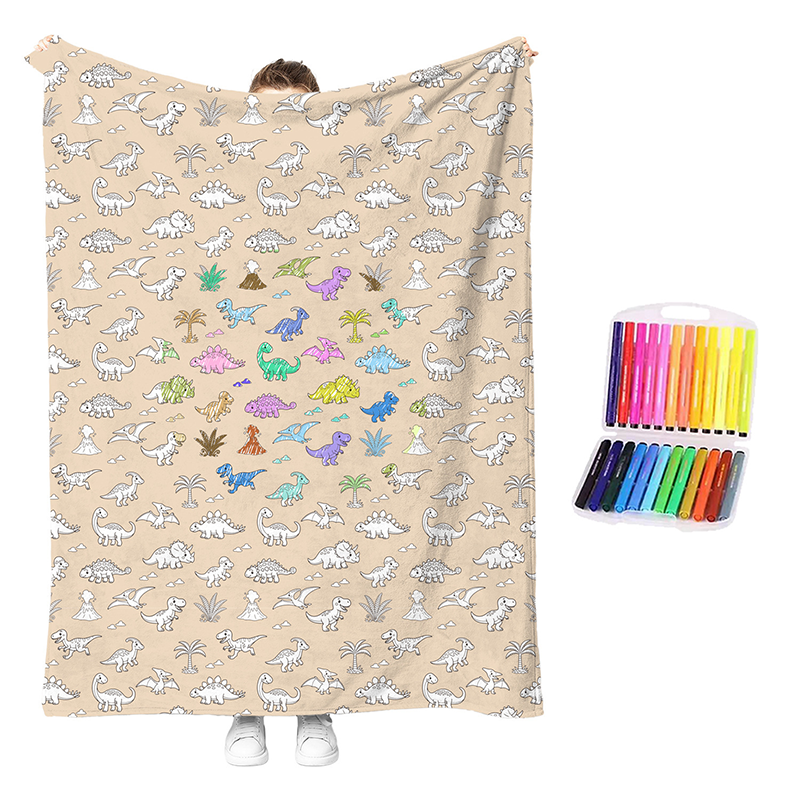 🏆 LIMITED-TIME 49% OFF! 🎨 DIY Coloring Blanket Kit: Ultra-Soft, Skin-Friendly, Washable Markers, Creative Fun for Kids & Adults
