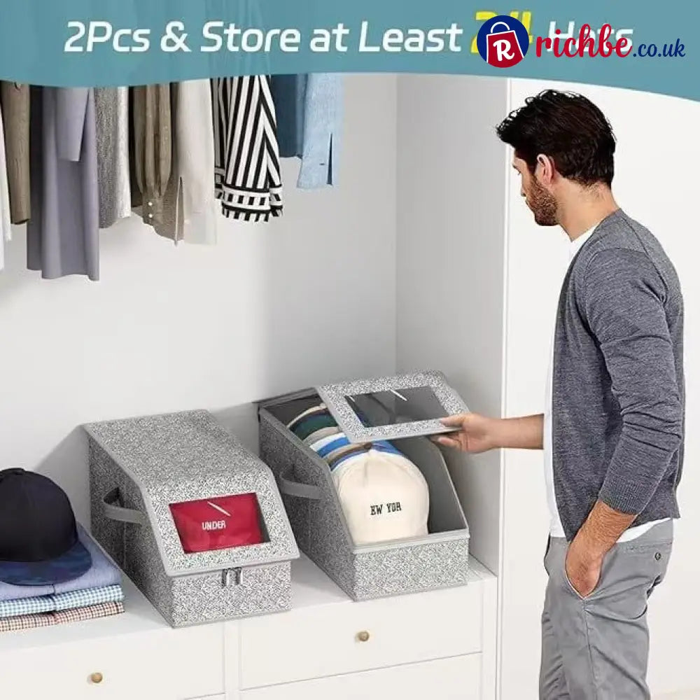 🎉🎉Stackable Hat Storage Boxes for Baseball Caps