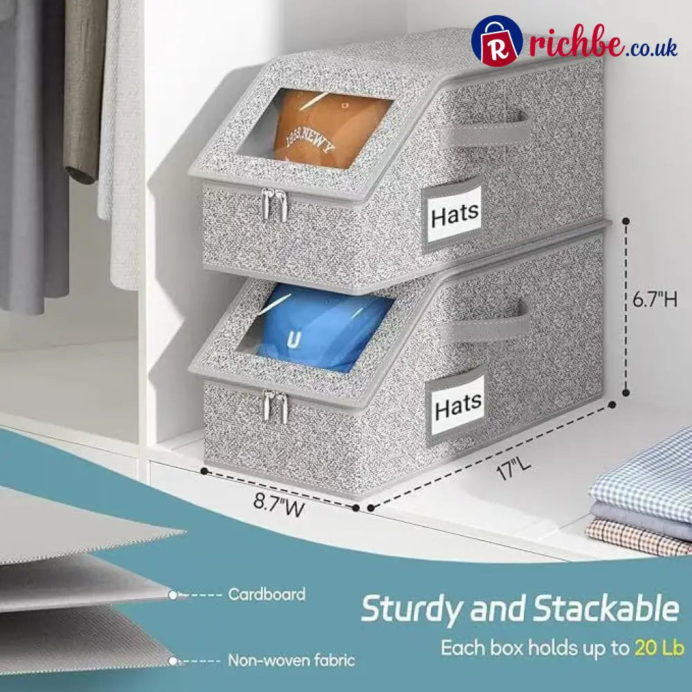 🎉🎉Stackable Hat Storage Boxes for Baseball Caps