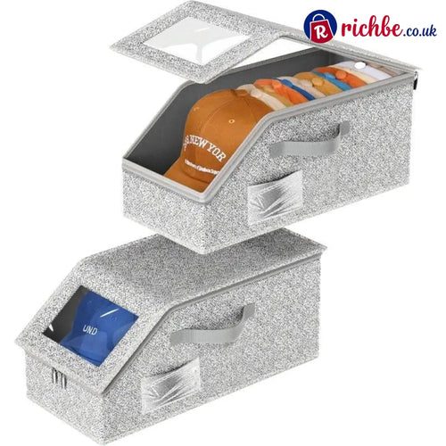 🎉🎉Stackable Hat Storage Boxes for Baseball Caps - Gray