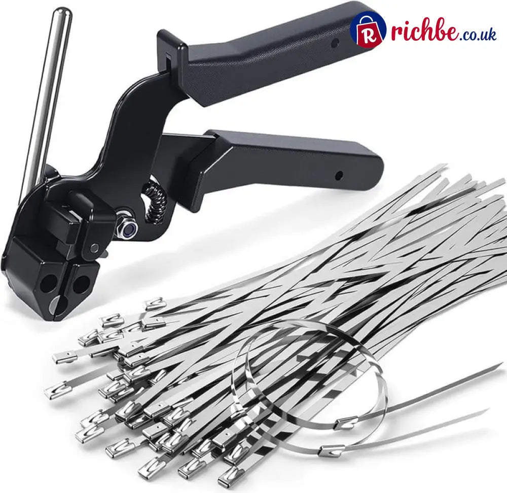 🔥Stainless Steel Cable Tie Gun with Metal Zip Ties - 🔥1 KIT (ZIP TIE GUN + 100PCS ZIP TIE)