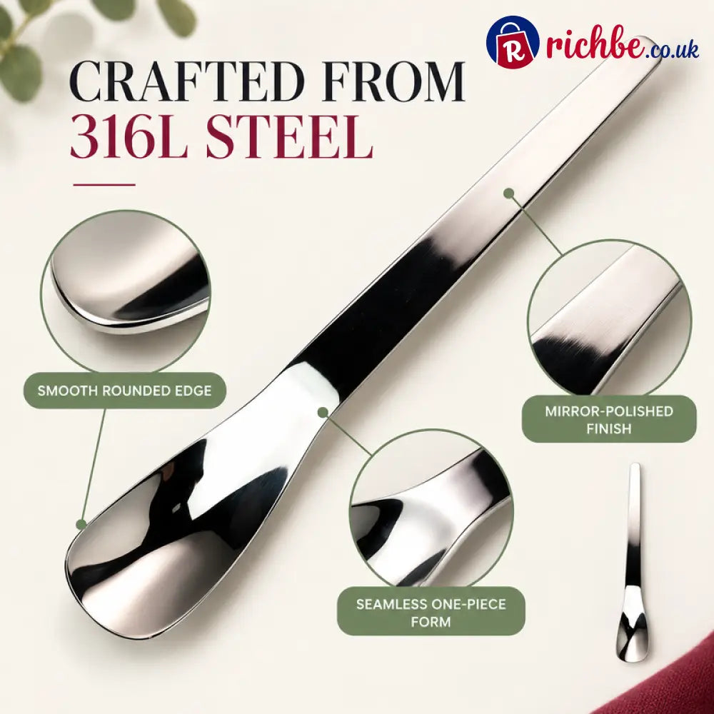 Stainless Steel Dessert Spoon with Long Ergonomic Handle - Housewares & Kitchen