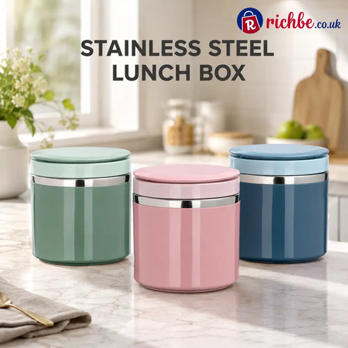 ✨Stainless Steel Insulated Lunch Box with Handle – Leakproof Stackable Food Container for Office School & Travel