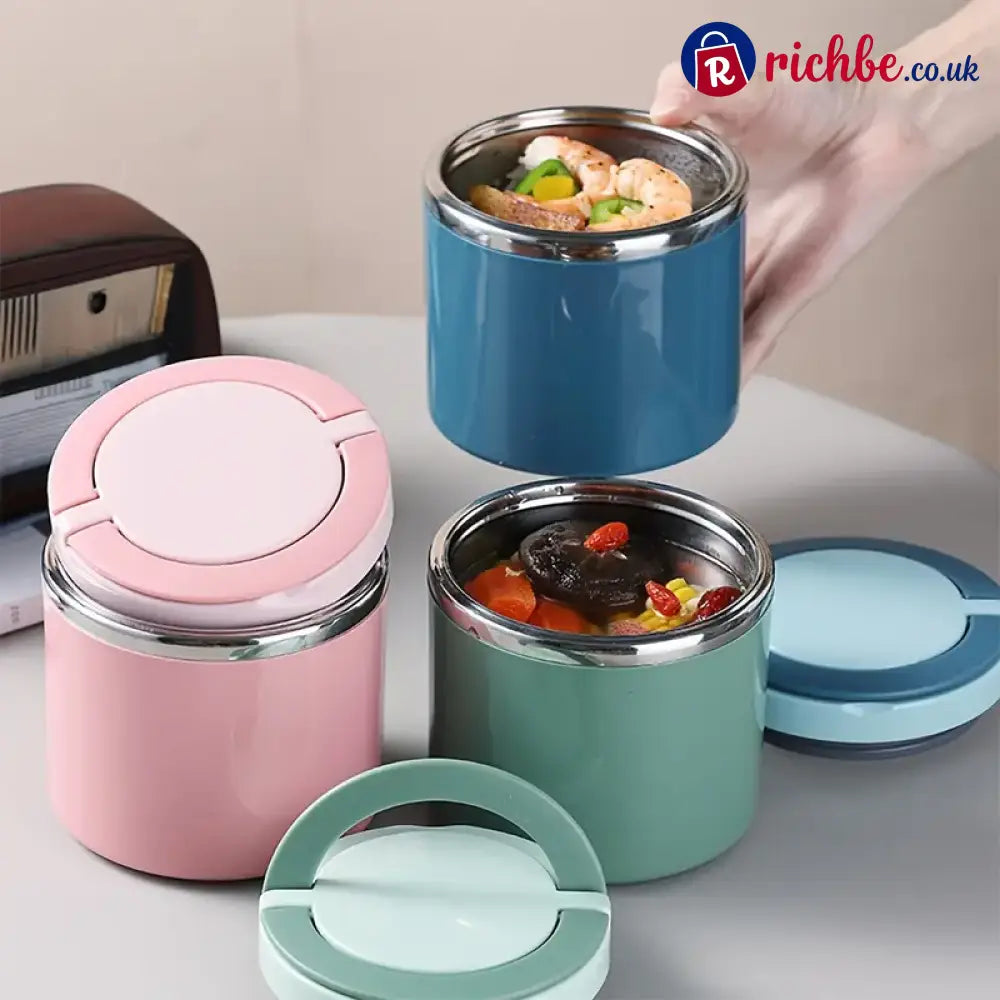 ✨Stainless Steel Insulated Lunch Box with Handle – Leakproof Stackable Food Container for Office School & Travel