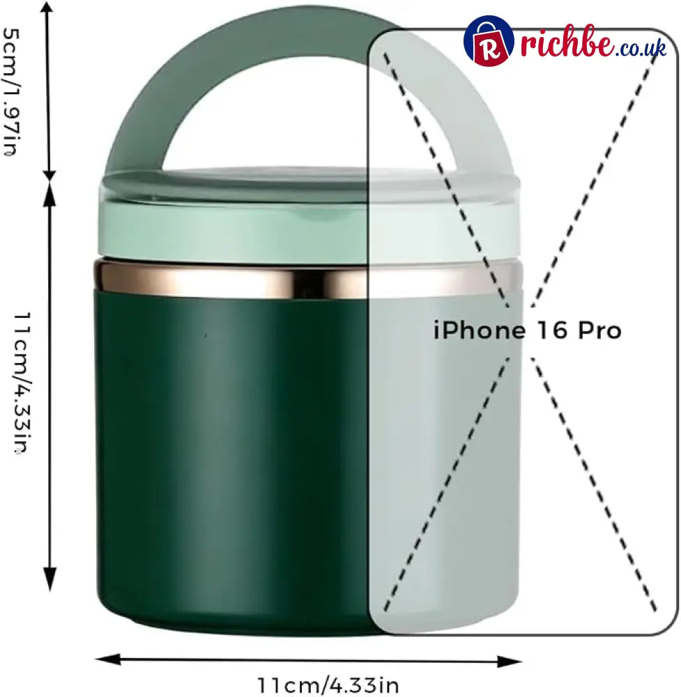 ✨Stainless Steel Insulated Lunch Box with Handle – Leakproof Stackable Food Container for Office School & Travel