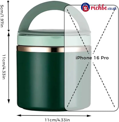 ✨Stainless Steel Insulated Lunch Box with Handle – Leakproof Stackable Food Container for Office School & Travel