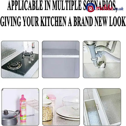 Stainless Steel Kitchen Oil-Proof Adhesive Wallpaper Roll