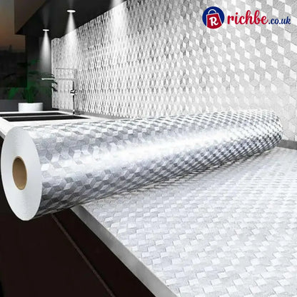 Stainless Steel Kitchen Oil-Proof Adhesive Wallpaper Roll - 40cm*3m / 🛍️ Buy 1 – Try it