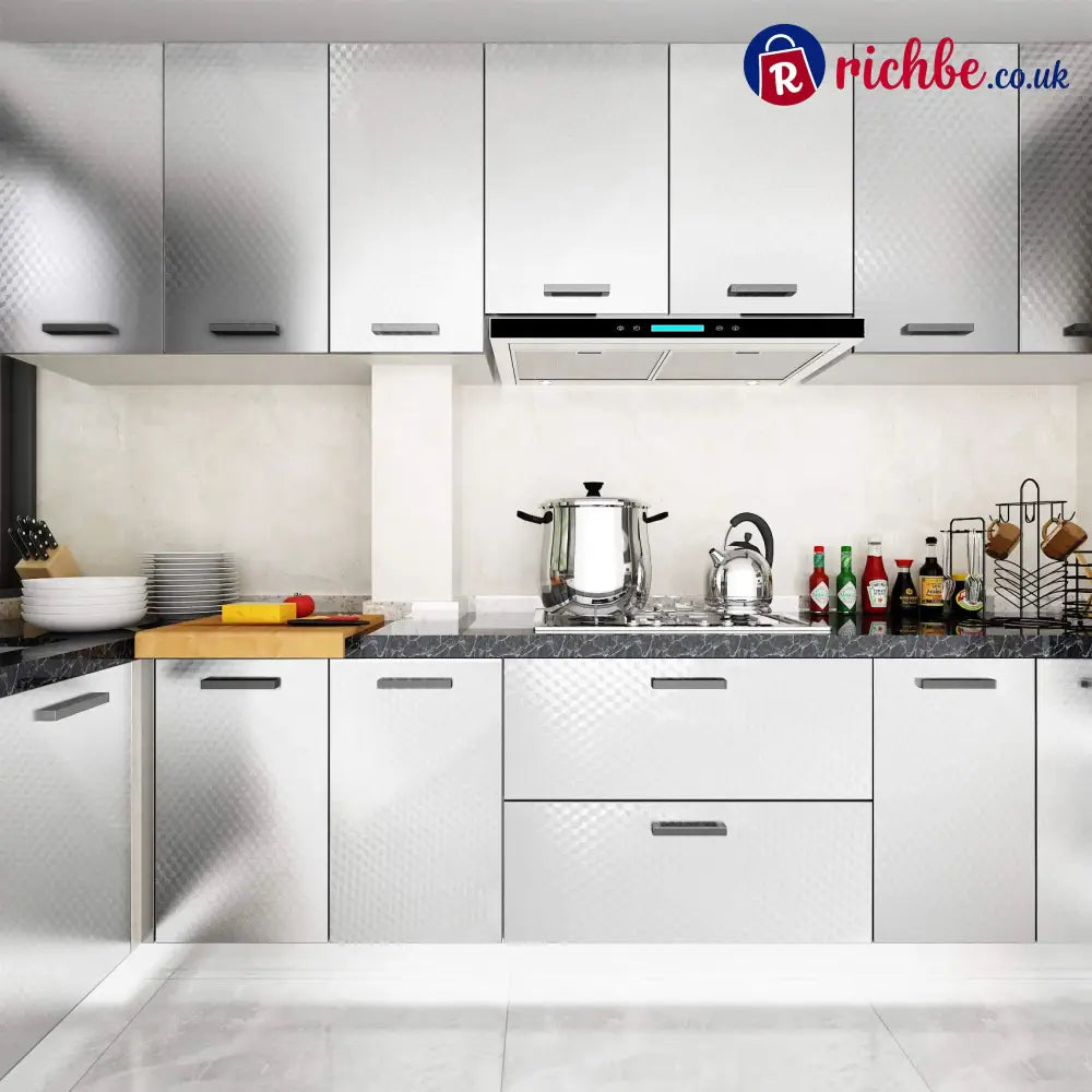 Stainless Steel Kitchen Oil-Proof Adhesive Wallpaper Roll