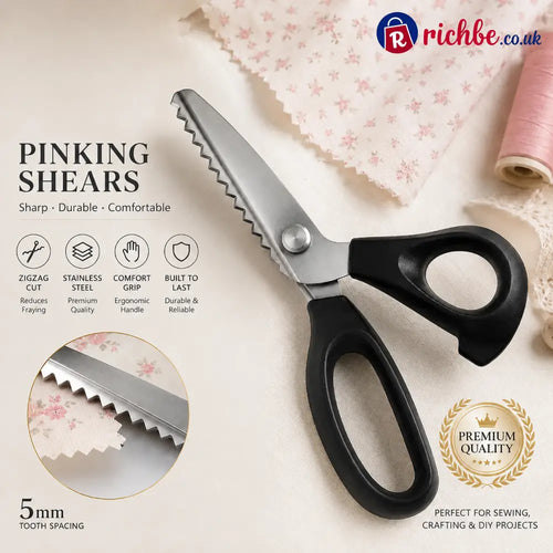 Stainless Steel Pinking Shears – 9.1’’ Zig Zag Fabric Scissors for Sewing Quilting Dressmaking & DIY Crafts - Buy 1