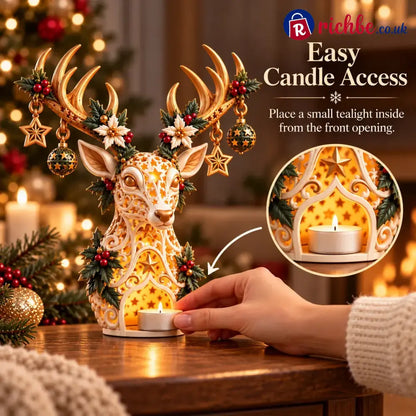 🦌 Starlit Reindeer Christmas Tealight Holder - Decoration