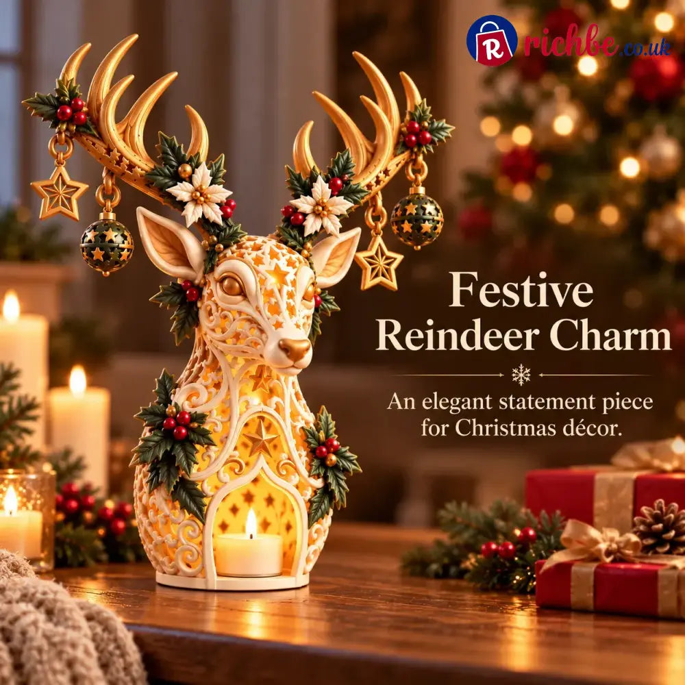 🦌 Starlit Reindeer Christmas Tealight Holder - Decoration