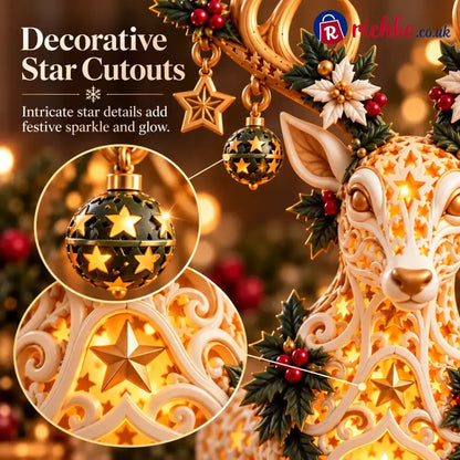 🦌 Starlit Reindeer Christmas Tealight Holder - Decoration