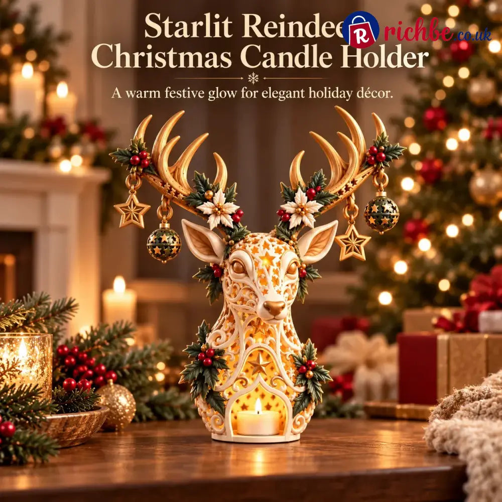 🦌 Starlit Reindeer Christmas Tealight Holder - Decoration