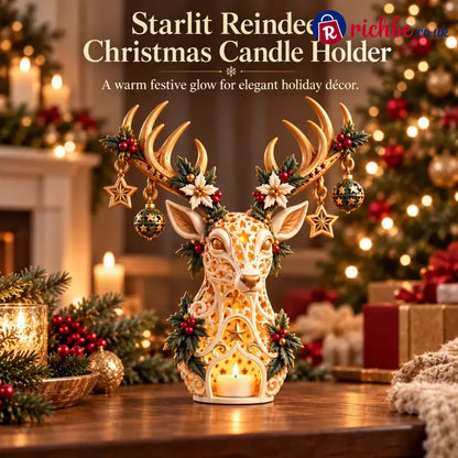 🦌 Starlit Reindeer Christmas Tealight Holder - Decoration