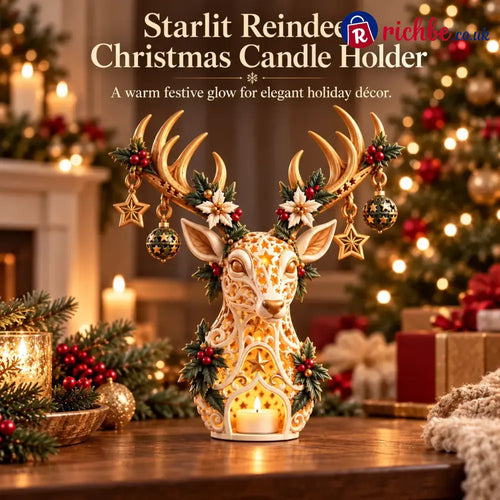 🦌 Starlit Reindeer Christmas Tealight Holder - Decoration