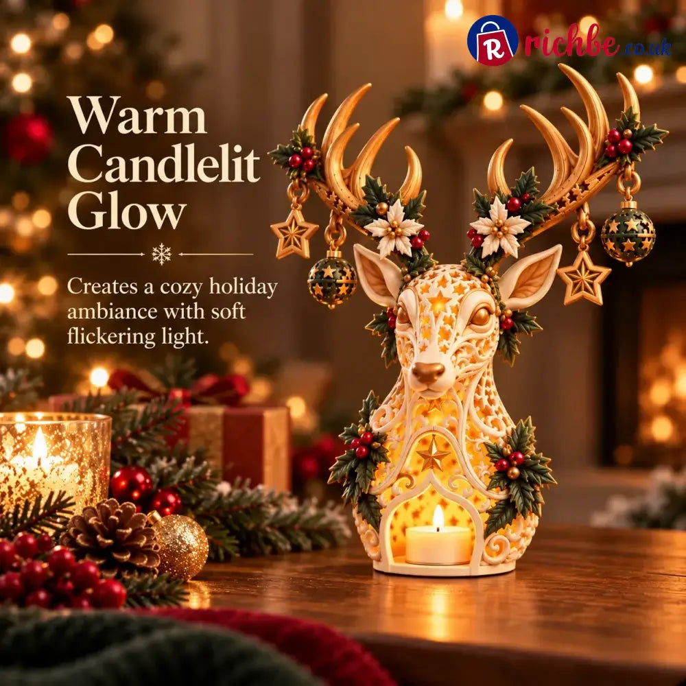 🦌 Starlit Reindeer Christmas Tealight Holder - Decoration