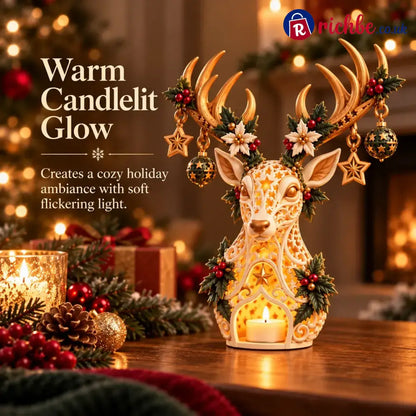 🦌 Starlit Reindeer Christmas Tealight Holder - Decoration