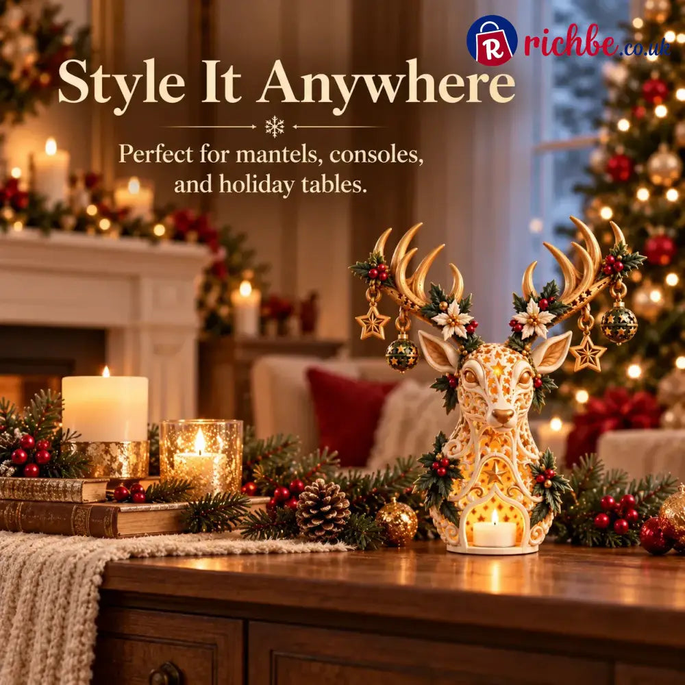 🦌 Starlit Reindeer Christmas Tealight Holder - Decoration