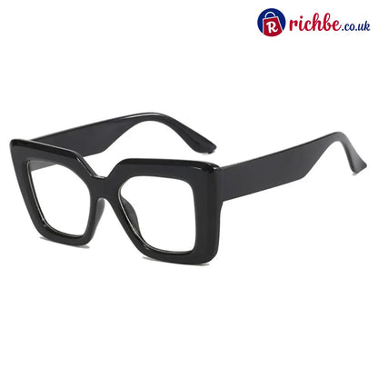 Statement Square Sunglasses 🔆😎 - Black frame with clear lens - Hot Sale