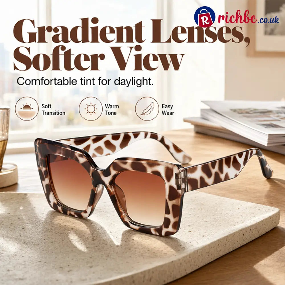Statement Square Sunglasses 🔆😎 - Leopard frame with double tea lens - Hot Sale