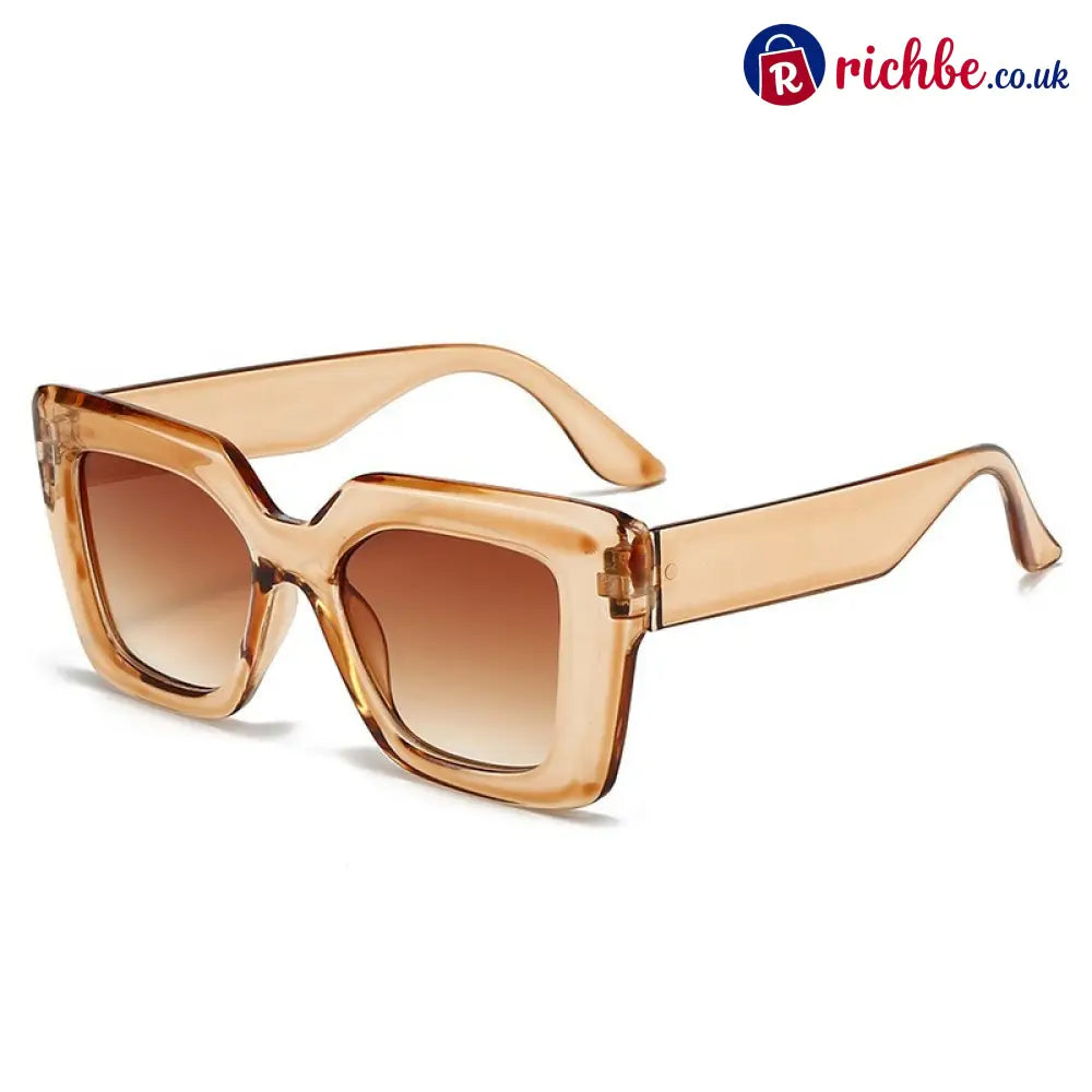 Statement Square Sunglasses 🔆😎 - Transparent tea frame with gradient tea lens - Hot Sale