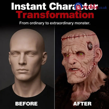 👹 Stitched Monster Full-Head Silicone Horror Mask | Costume Piece
