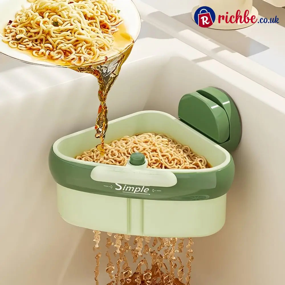 Suction Cup Sink Corner Rack - Green / Buy 1