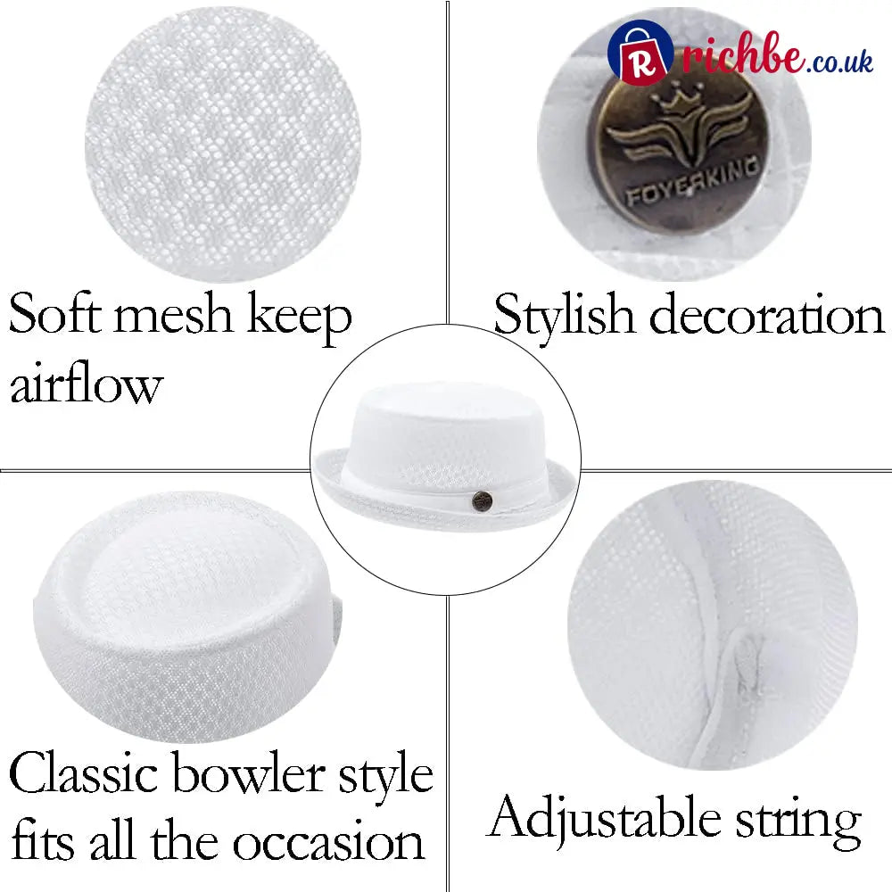 Summer Breathable Mesh Pork Pie Hat
