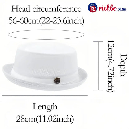 Summer Breathable Mesh Pork Pie Hat