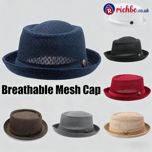 Summer Breathable Mesh Pork Pie Hat