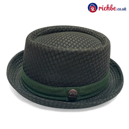 Summer Breathable Mesh Pork Pie Hat - Military Green